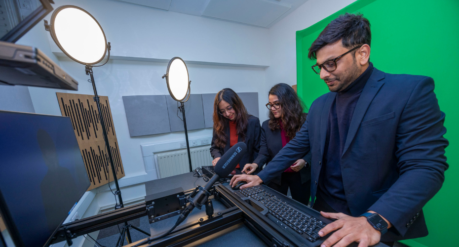 Current students testing the new facilities at One Button Studio.
